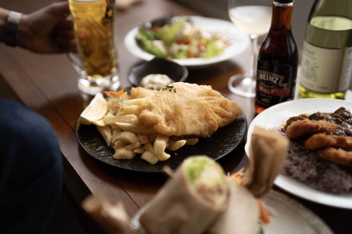 Fried fish and chips, Blue Star Cafe