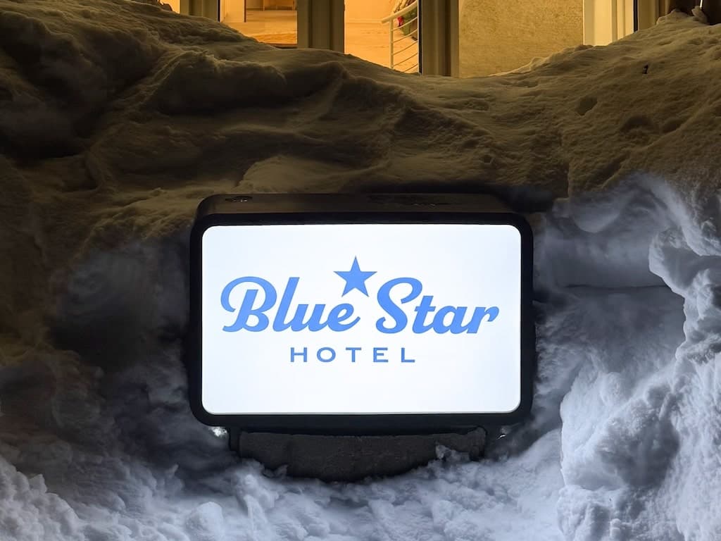 Blue Star Hotel exterior signage